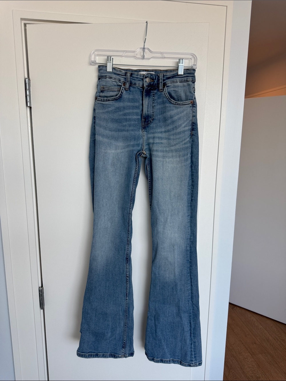 Women's Zara Light Blue Flared Jeans
